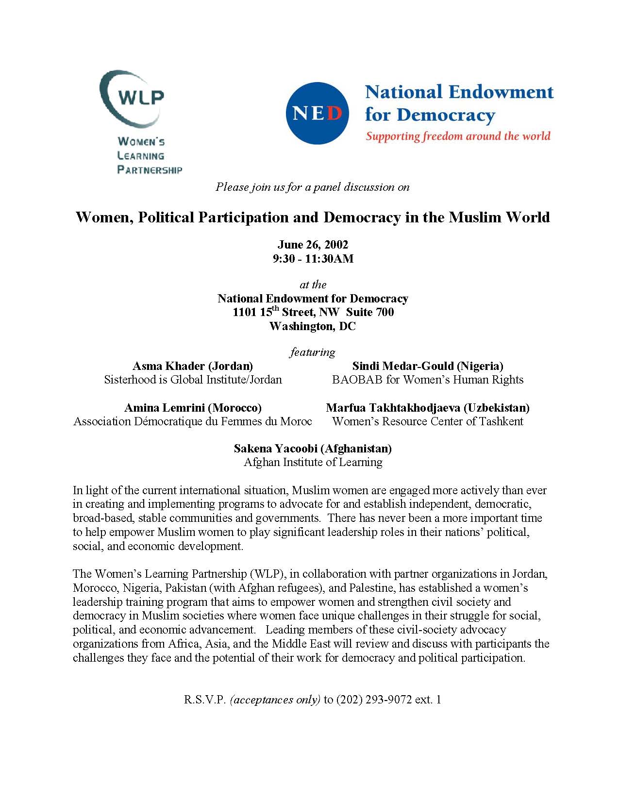 2002 Women Political Participation and Democracy in the Muslim World