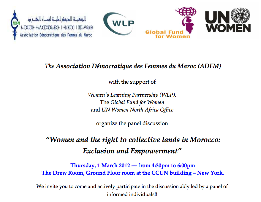 ADFM CSW56 2012 Land rights invitation