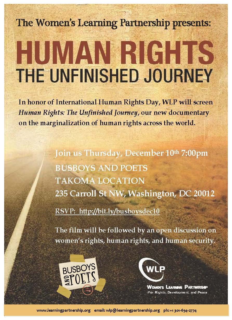 Film Screening Human Rights: The Unfinished Journey at Busboys and Poets