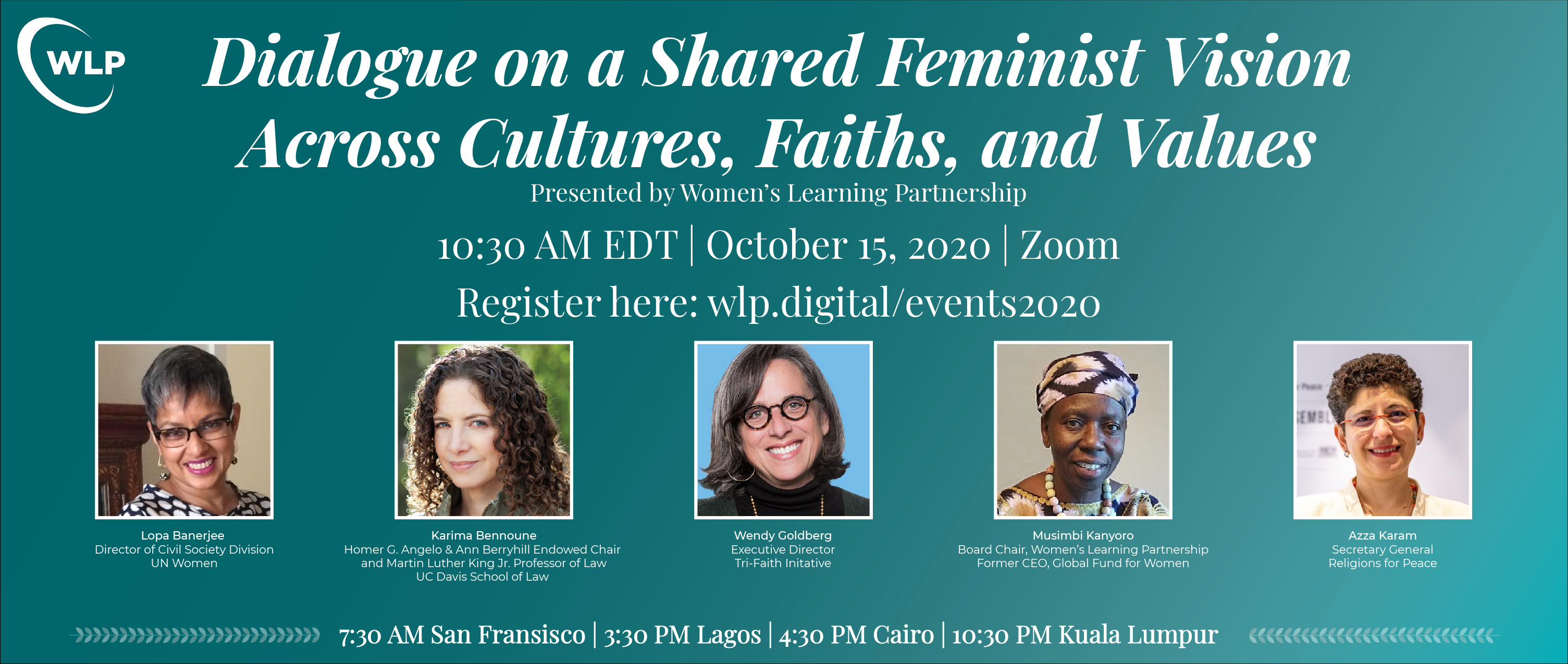 Dialogue on a Shared Feminist Vision Across Culture, Faith, and Values_Graphic