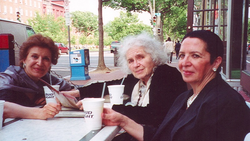Mahnaz Afkhami, Grace Paley, and Samar Attar after WLP Lifelines 2000