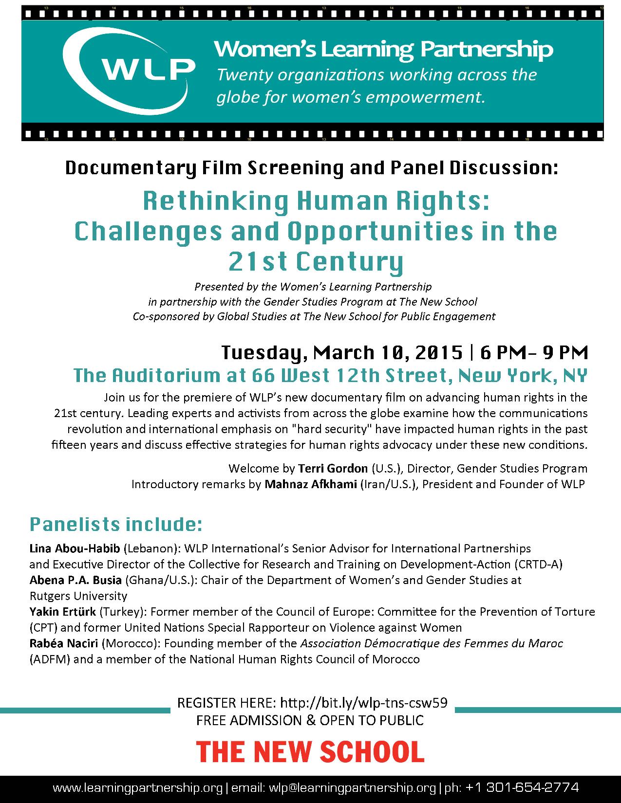 Human Rights Film Screening and Discussion New School