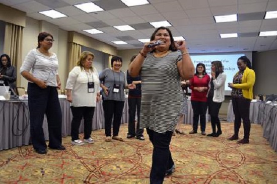 Malaysia partner leads an exercise on participatory leadership. 