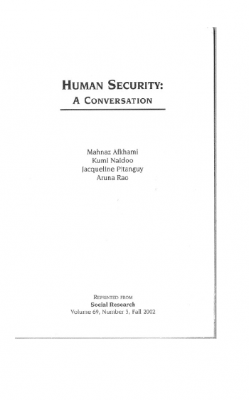 Human Security A Conversation cover