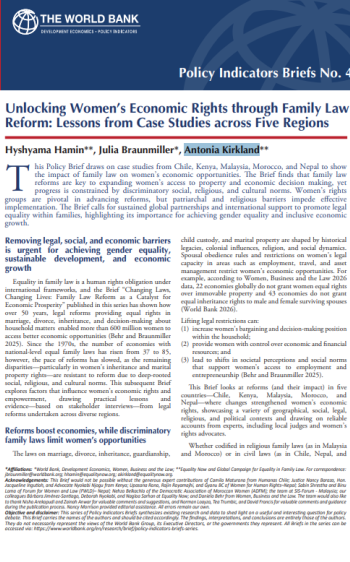 Unlocking Women’s Economic Rights through Family Law Reform: Lessons from Case Studies across Five Regions (document, English)