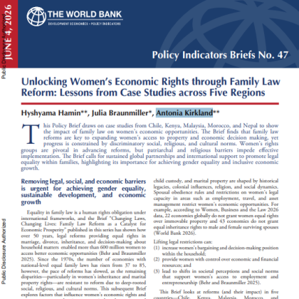Unlocking Women’s Economic Rights through Family Law Reform: Lessons from Case Studies across Five Regions (document, English)